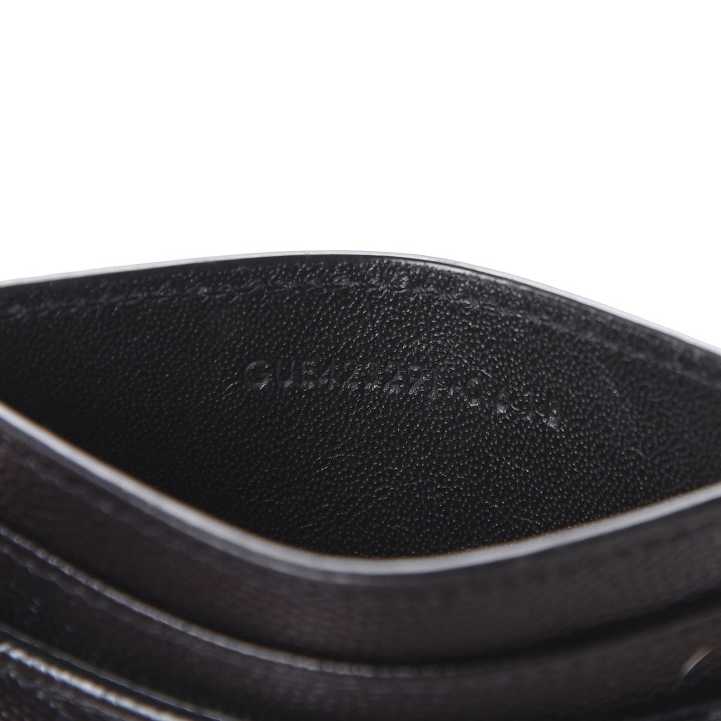 Grain De Poudre Matelasse Chevron Monogram Credit Card Case Black