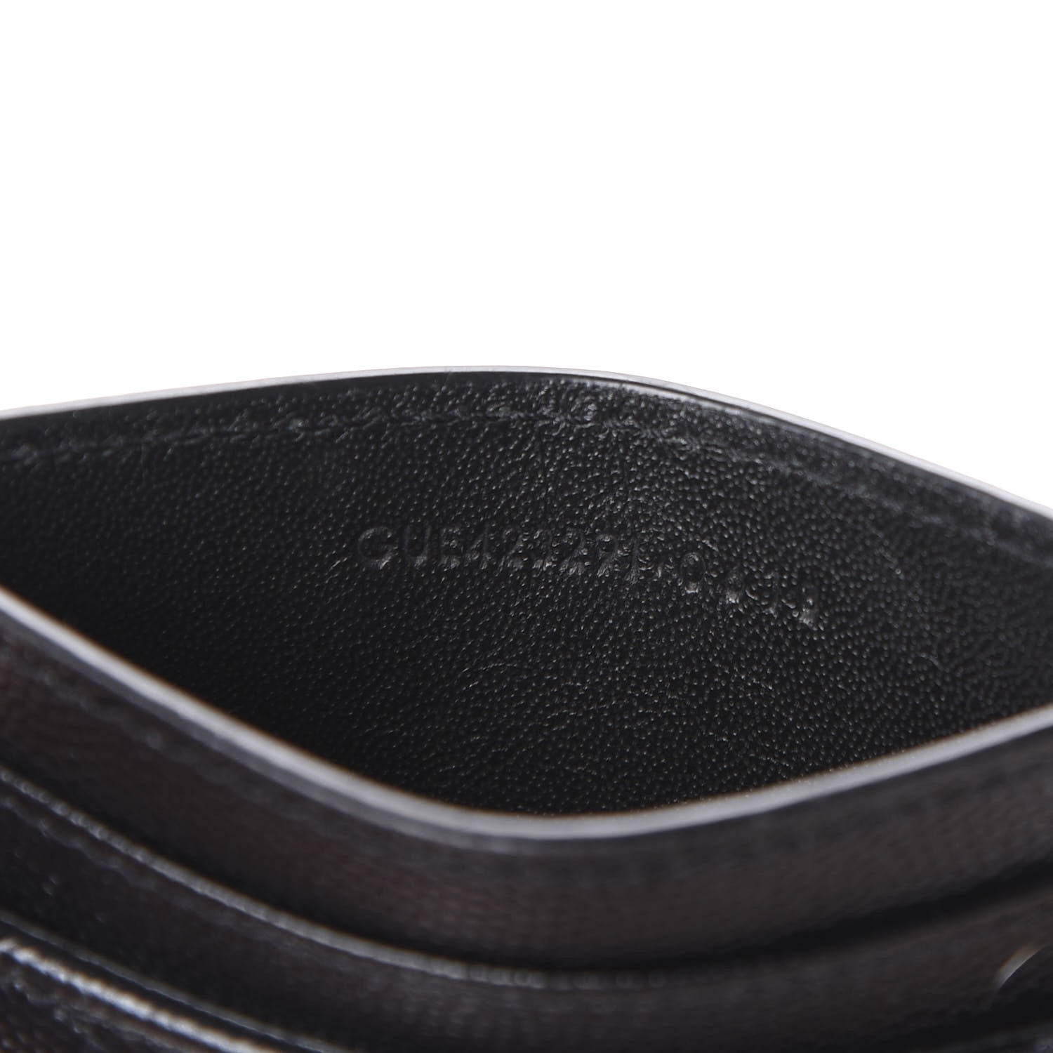 Saint Laurent Grain De Poudre Matelasse Chevron Monogram Credit Card Case Black 7 of 8