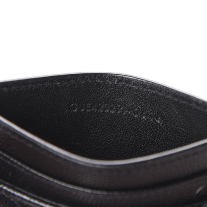 Saint Laurent Grain De Poudre Matelasse Chevron Monogram Credit Card Case Black 7 of 8