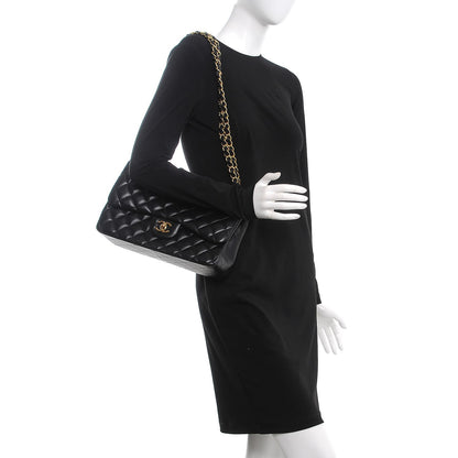 Chanel Lambskin Quilted Jumbo Double Flap Black 3 of 13