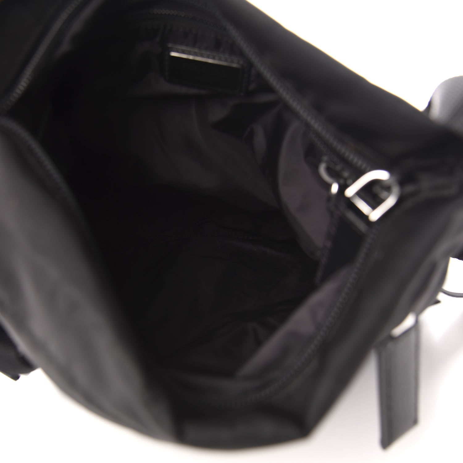Prada Tessuto Nylon Soft Calf Small Crossbody Bag Black Azzurro 5 of 14