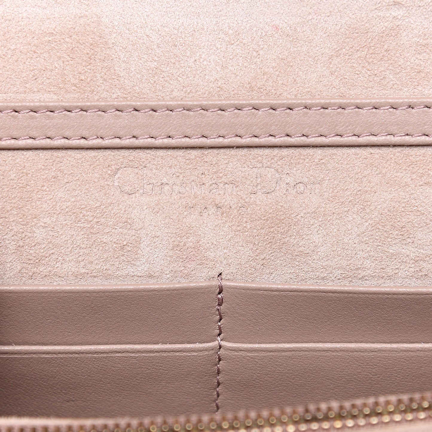 Lambskin Cannage Dioraddict Wallet On Chain Clutch Nude