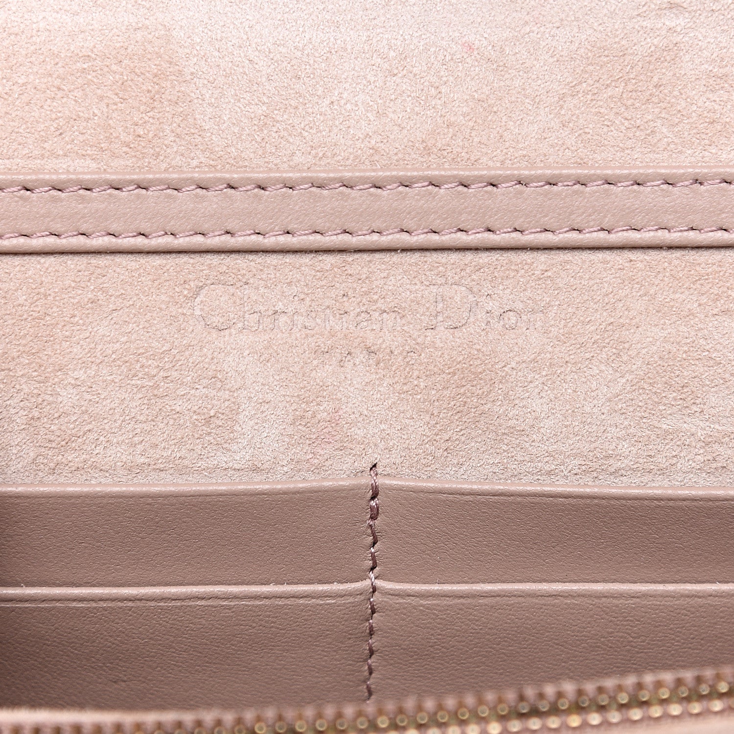 Christian Dior Lambskin Cannage Dioraddict Wallet On Chain Clutch Nude 5 of 9
