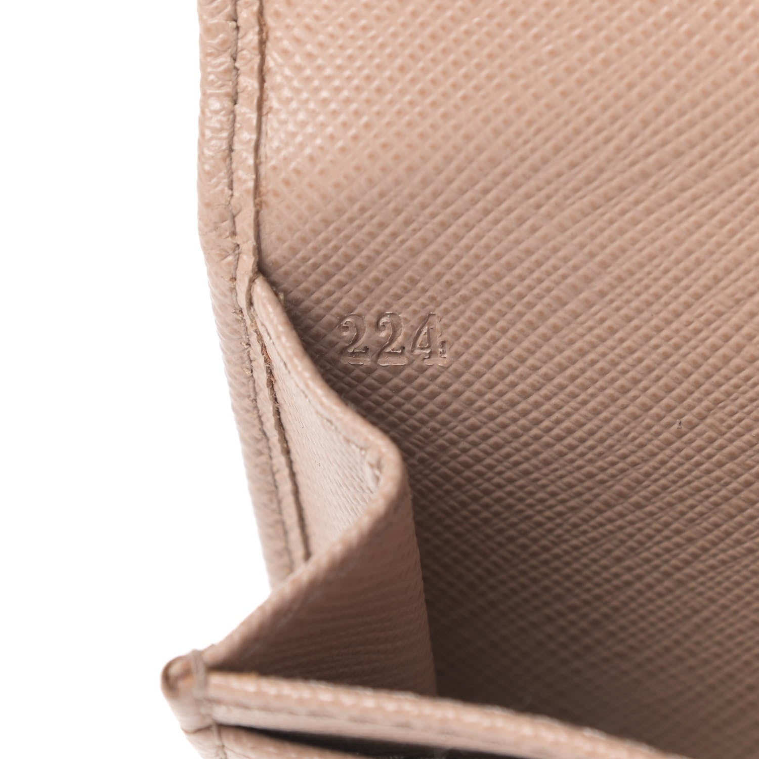 Prada Saffiano Metal Bi-Fold Card Holder Wallet Cammeo 7 of 11