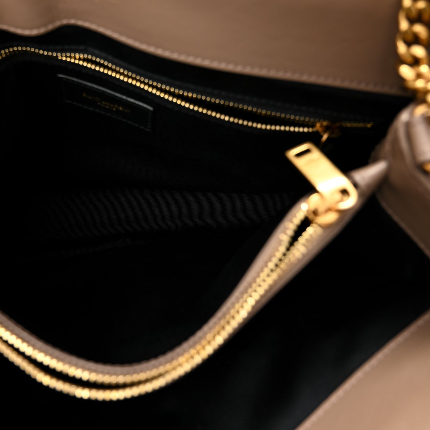 Calfskin Y Quilted Monogram Medium Loulou Chain Satchel Dark Beige