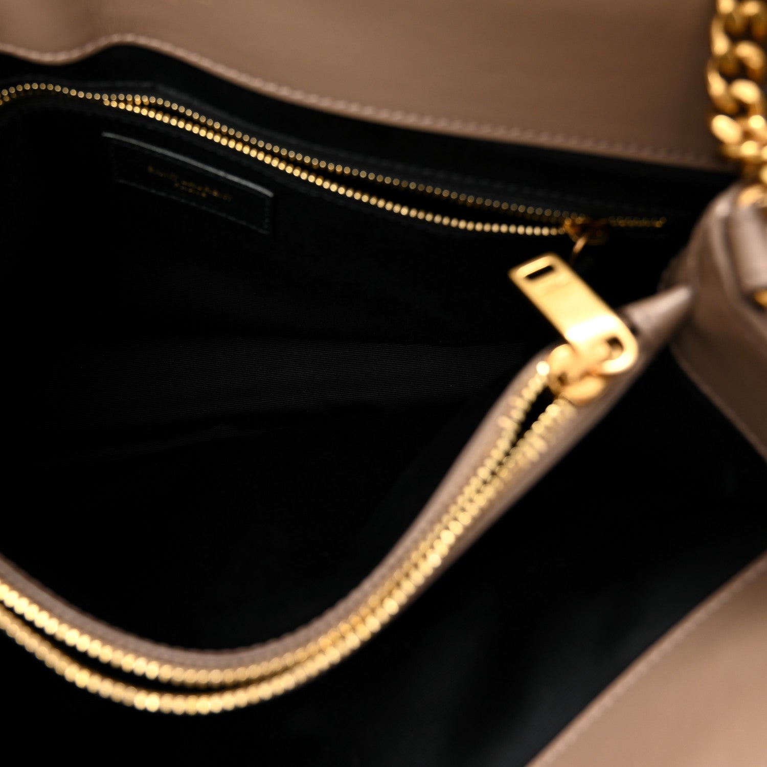 Saint Laurent Calfskin Y Quilted Monogram Medium Loulou Chain Satchel Dark Beige 7 of 11