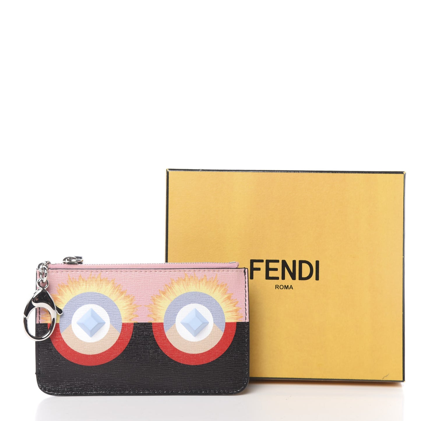 Vitello Elite Century Hypnoteyes Studded Coin Pouch Key Case Bubblegum Multicolor