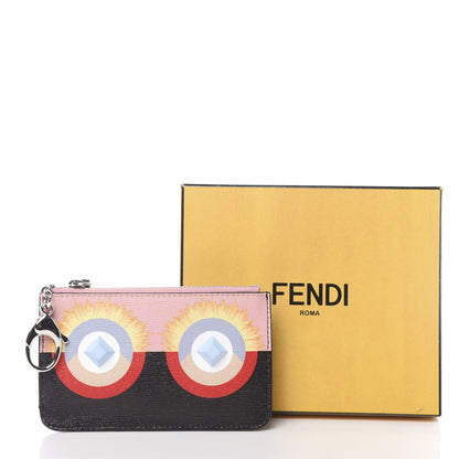 Fendi Vitello Elite Century Hypnoteyes Studded Coin Pouch Key Case Bubblegum Multicolor 8 of 8