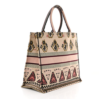 Christian Dior Canvas Embroidered Geometric Book Tote Multicolor 3 of 12