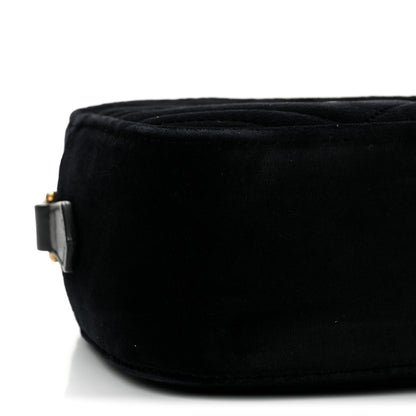 Gucci Velvet Matelasse Small GG Marmont Chain Shoulder Bag Black 9 of 12