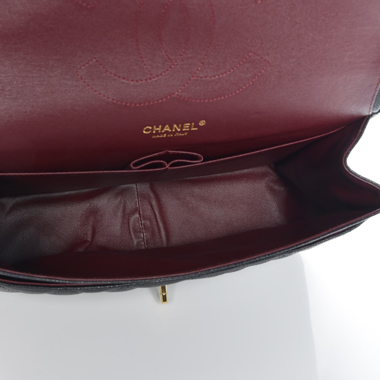 Caviar Quilted Jumbo Double Flap Black