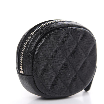 Chanel Caviar Quilted Zip Around Classic Coin Purse Black 3 of 8