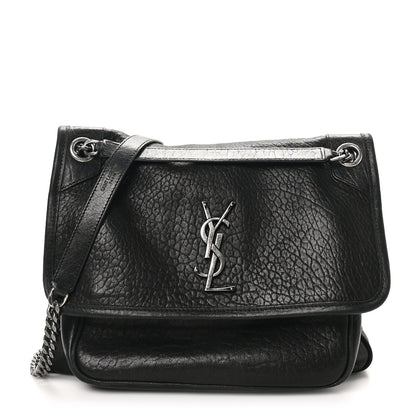 Saint Laurent Grained Lambskin Monogram Medium Niki Chain Satchel Black 1 of 10