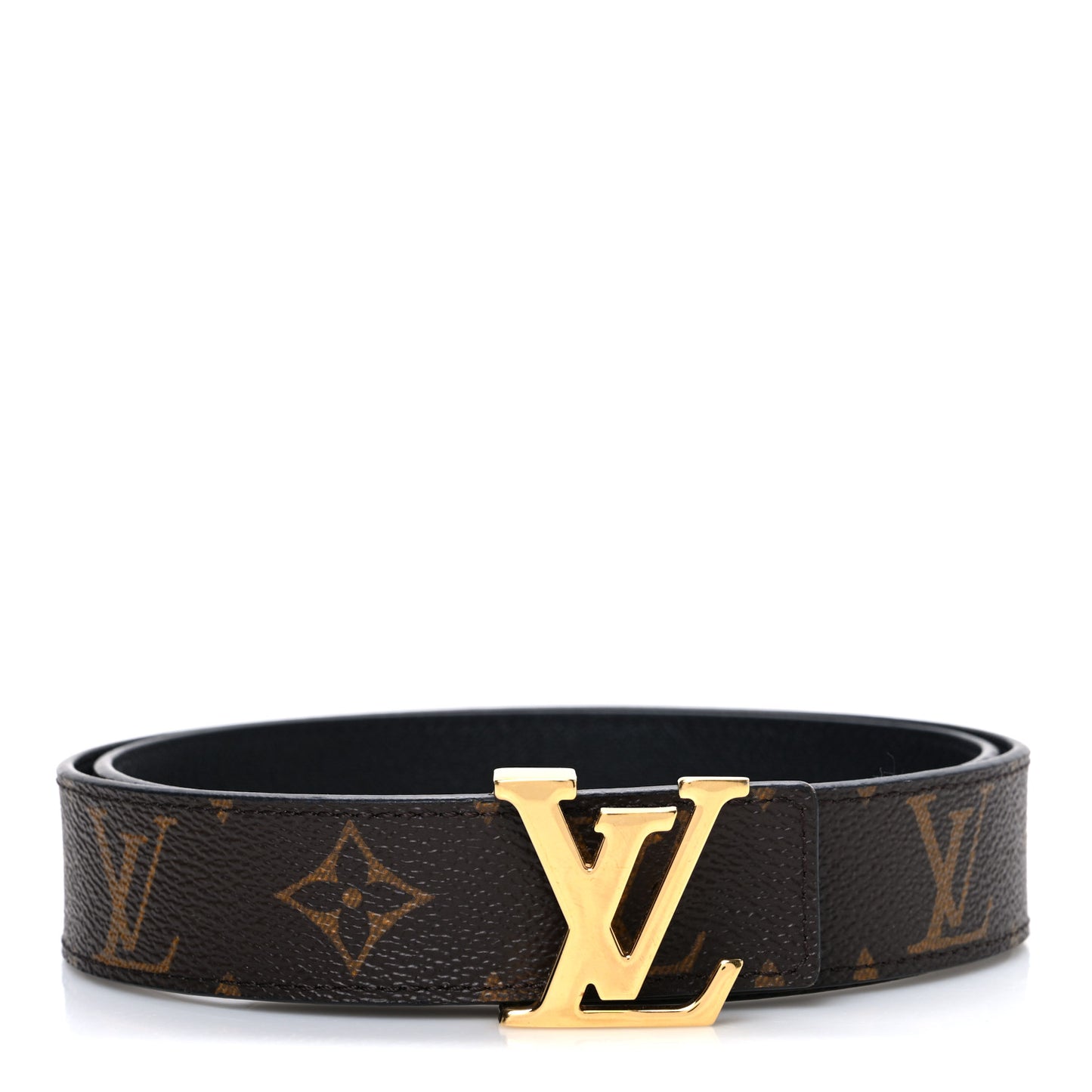 Calfskin Monogram 30mm LV Initiales Reversible Belt 80 32 Black
