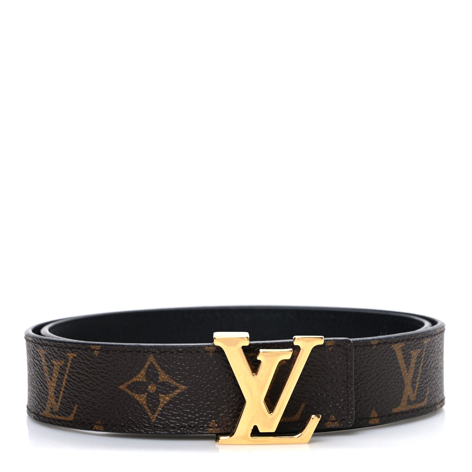Louis Vuitton Calfskin Monogram 30mm LV Initiales Reversible Belt 80 32 Black 1 of 5