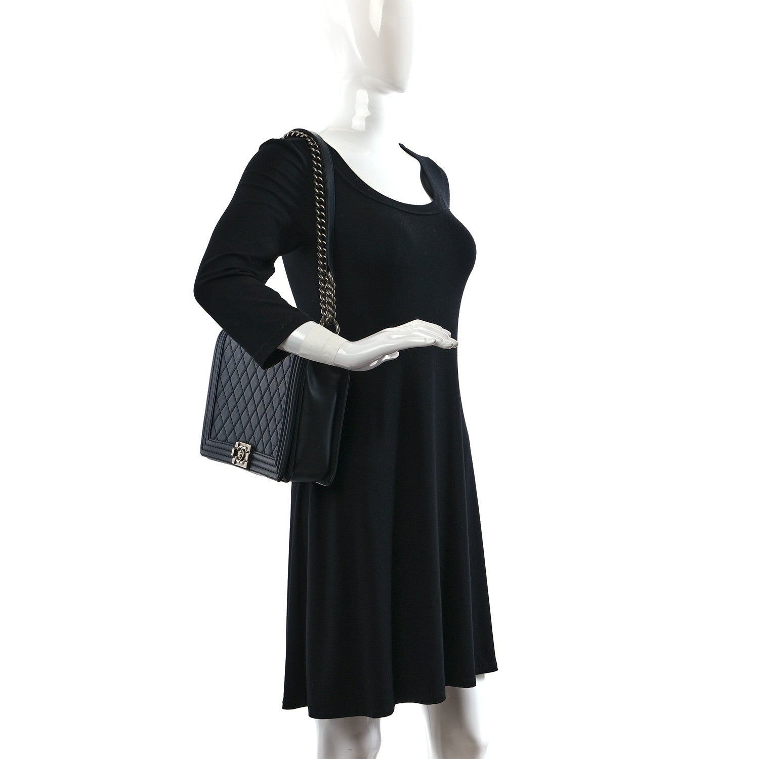 Chanel Calfskin Quilted Large Boy Flap Black 2 of 9