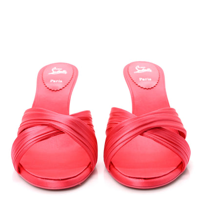 Christian Louboutin Crepe Satin Nicol Is Back 85 Slide Sandals 40 Venus 2 of 8