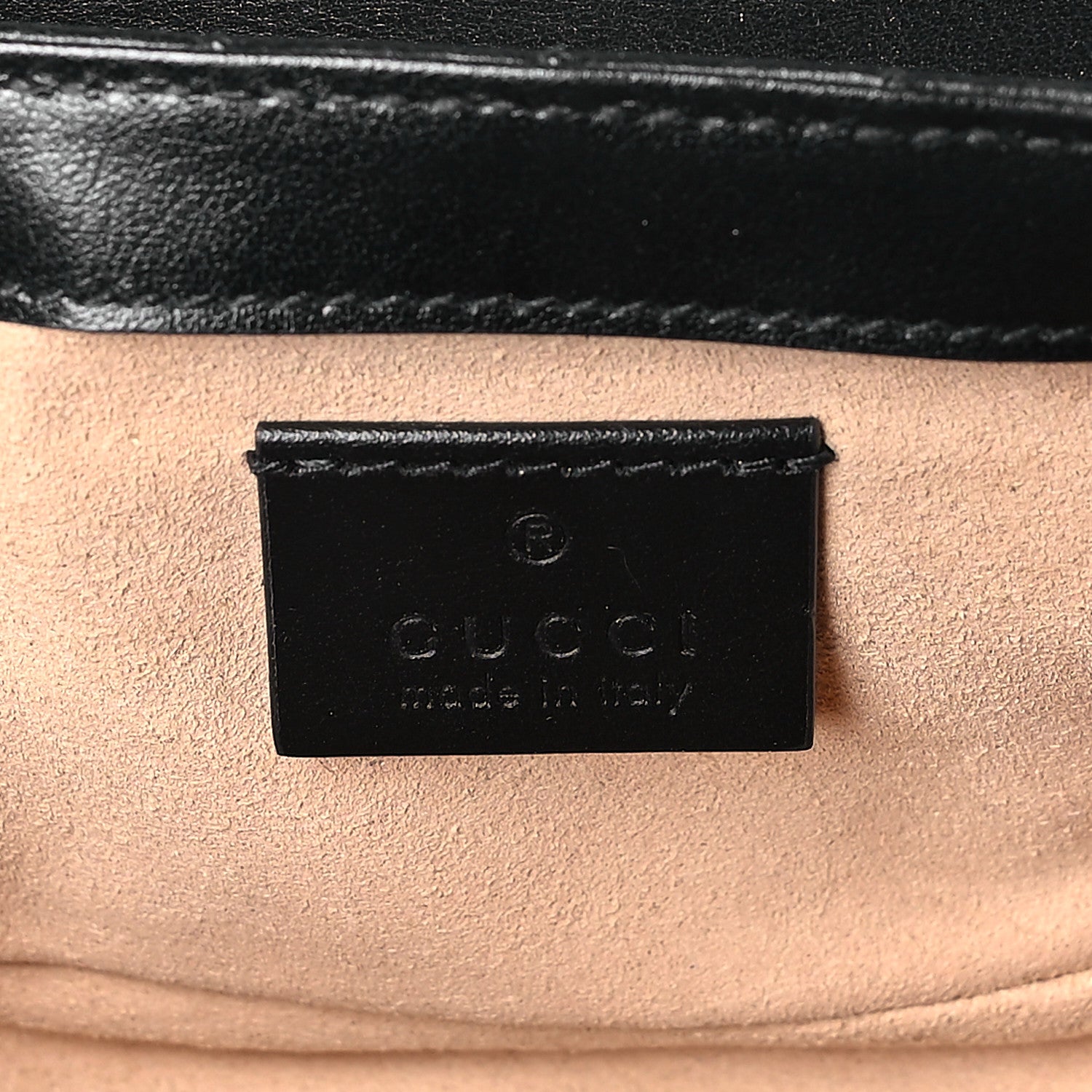 Gucci Calfskin Matelasse Aria Super Mini GG Marmont Shoulder Bag Black 6 of 9