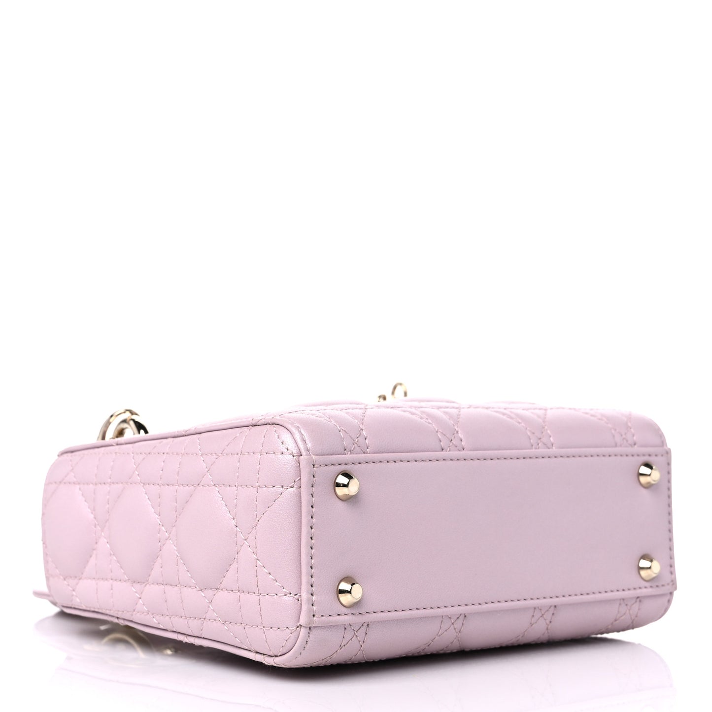 Metallic Lambskin Cannage Mini Lady Dior Lotus