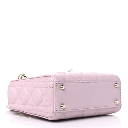 Christian Dior Metallic Lambskin Cannage Mini Lady Dior Lotus 4 of 9
