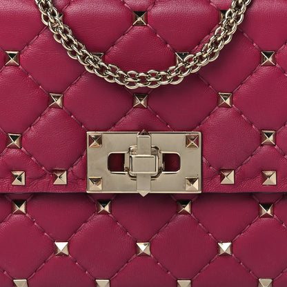 Valentino Garavani Nappa Rockstud Spike Wallet on Chain Disco Pink 7 of 9