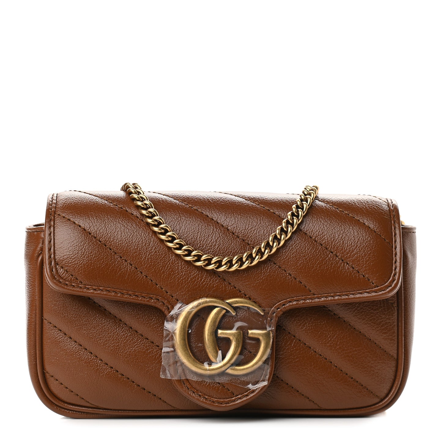 Azalea Calfskin Matelasse Diagonal Super Mini GG Marmont Shoulder Bag Cuir