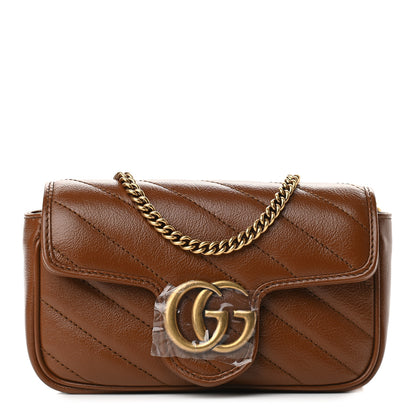 Gucci Azalea Calfskin Matelasse Diagonal Super Mini GG Marmont Shoulder Bag Cuir 1 of 9