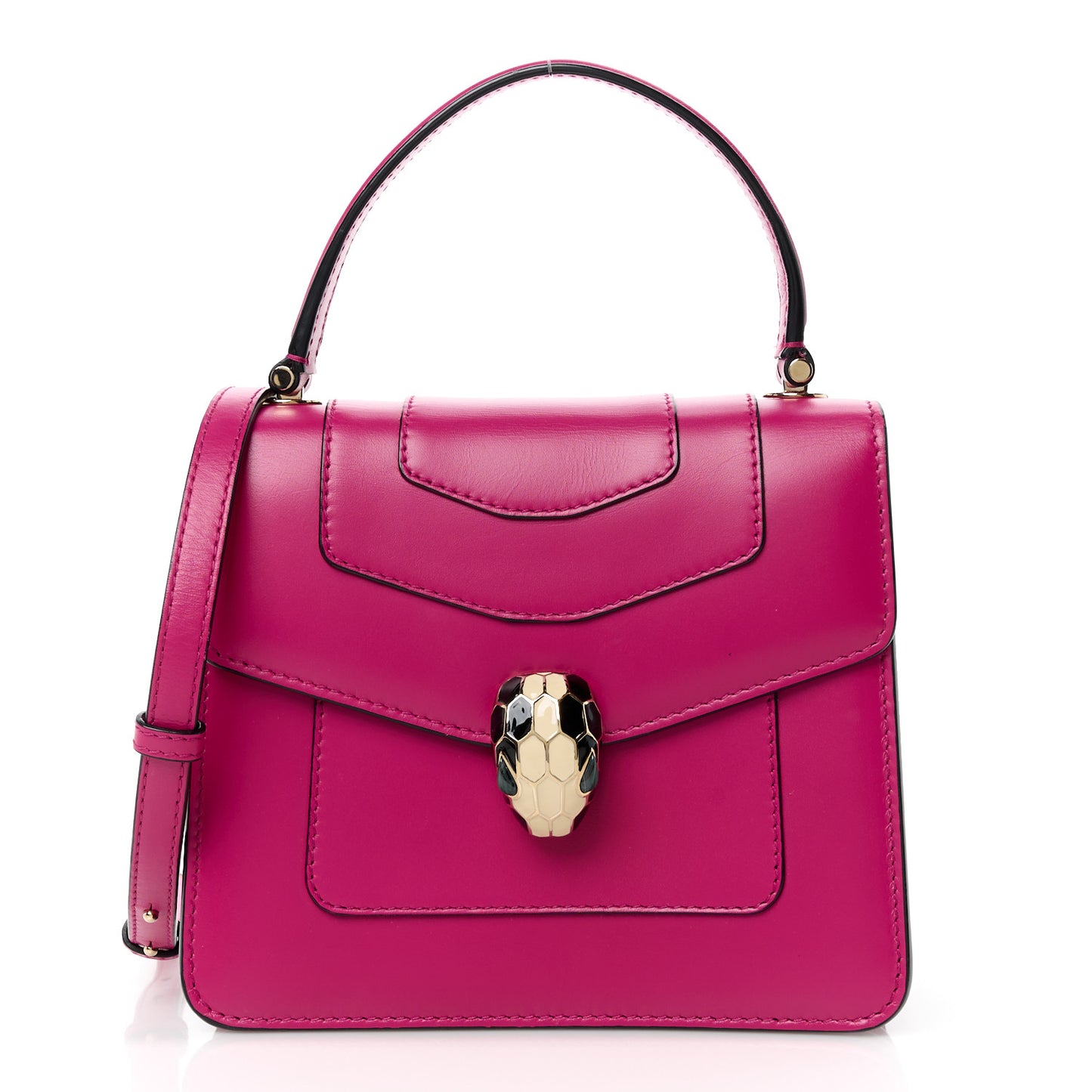 Calfskin Serpenti Forever Top Handle Pink