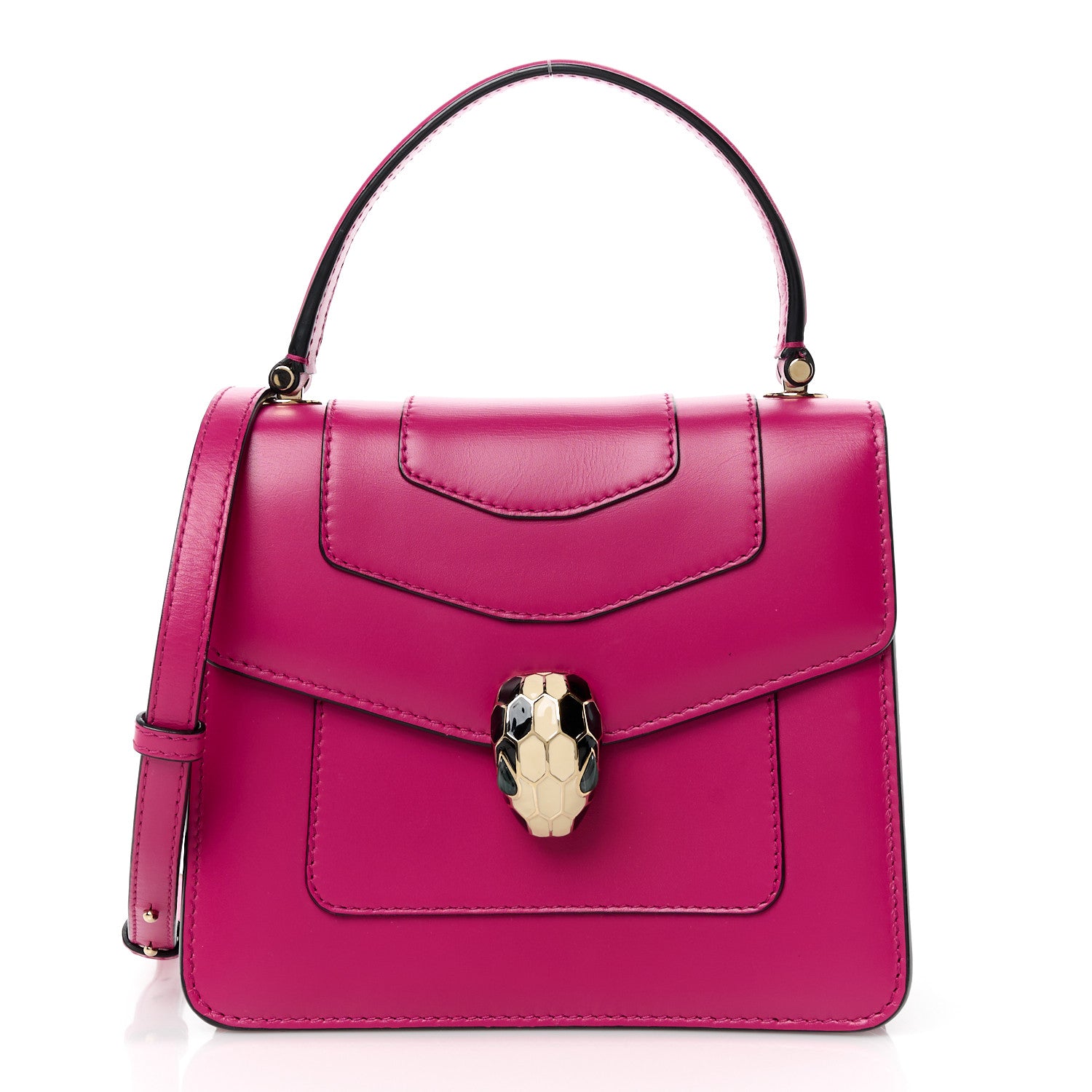 Bulgari Calfskin Serpenti Forever Top Handle Pink 2 of 21
