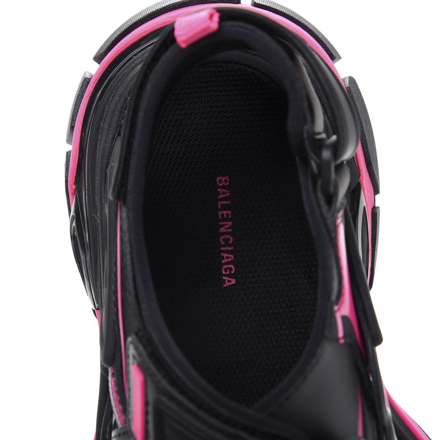 Balenciaga Rubber Neoprene Bi-Color Womens Track Sandals 37 Black Fluo Pink 7 of 8