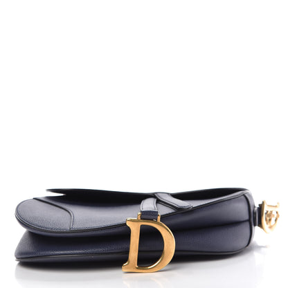 Christian Dior Grained Calfskin Saddle Bag Navy 4 of 9