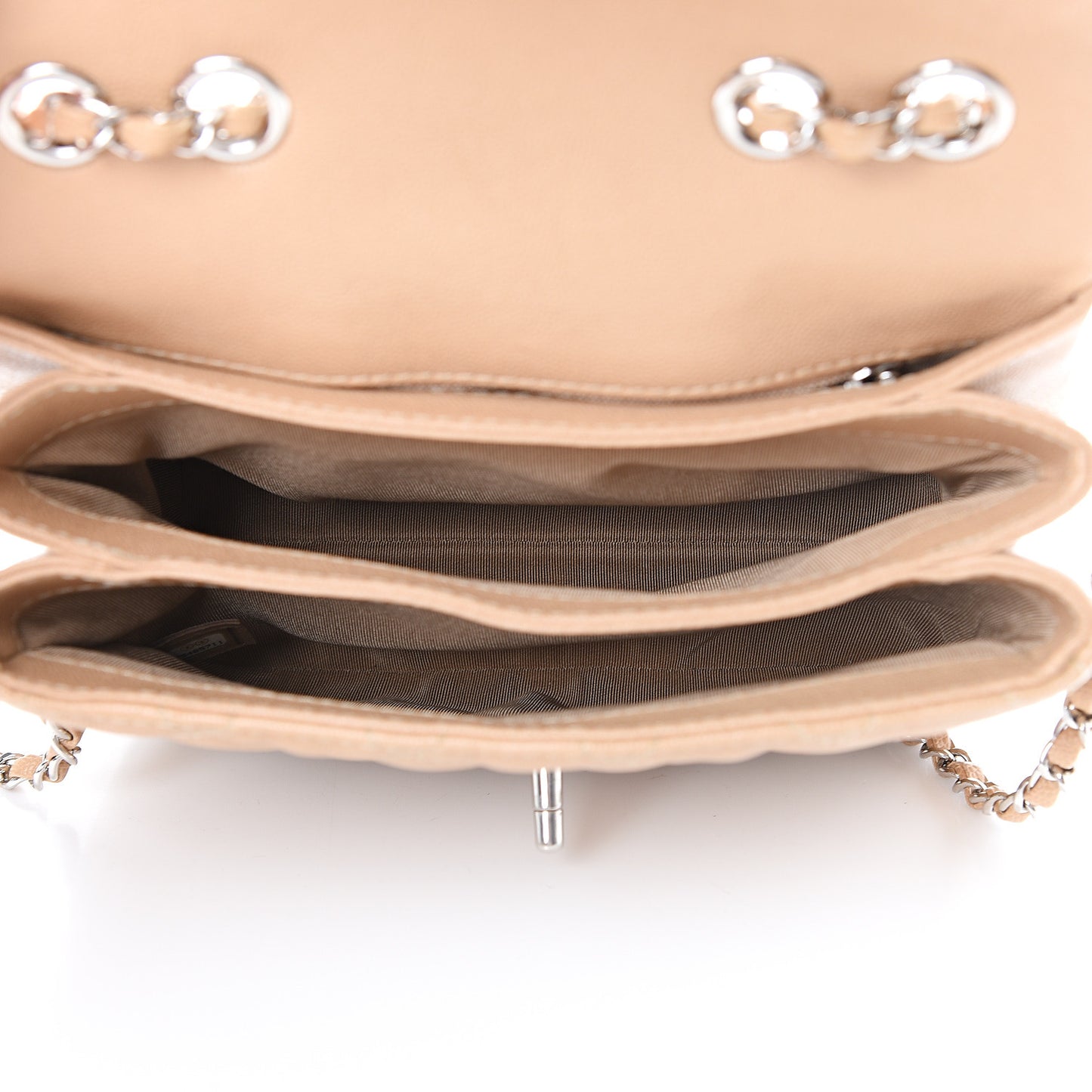 Caviar Quilted Medium Urban Companion Flap Beige