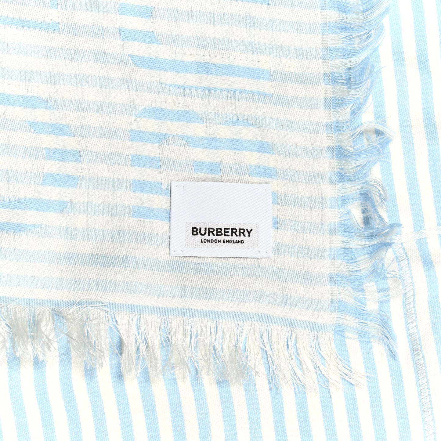 Silk Wool Burberry London England Square Scarf Blue