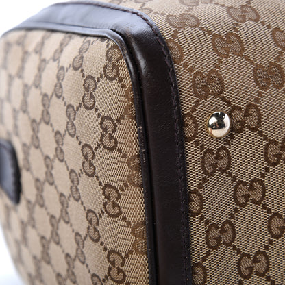 Gucci Monogram Vintage Web Medium Boston Dark Brown 14 of 16