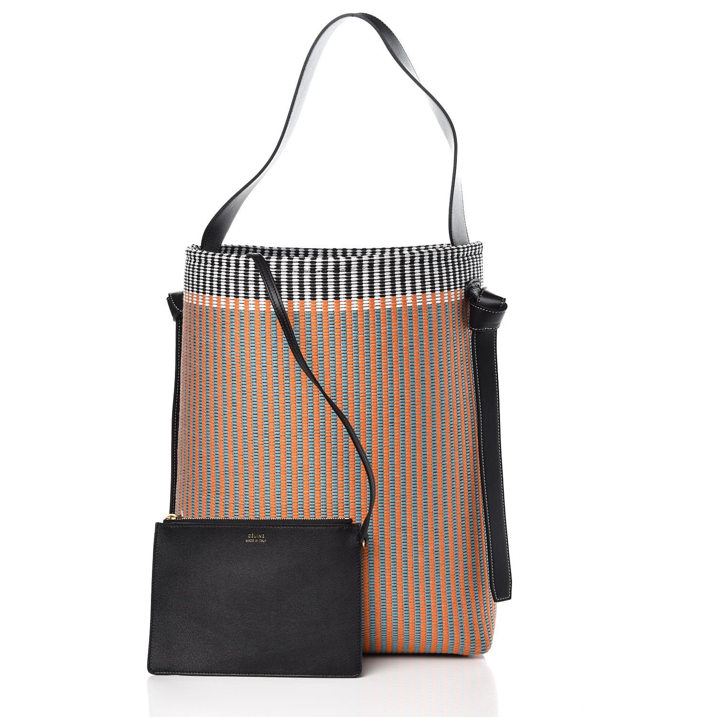 Woven Canvas Small Twisted Cabas Multicolor
