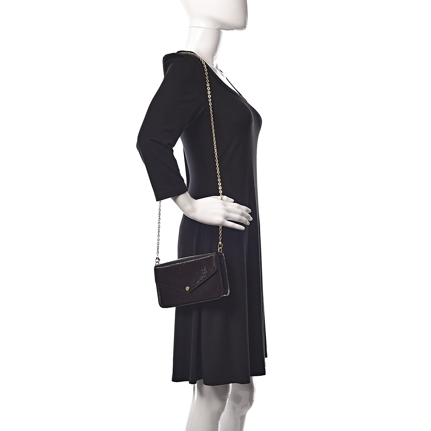 Louis Vuitton Vernis Pochette Felicie Chain Wallet Amarante 2 of 11