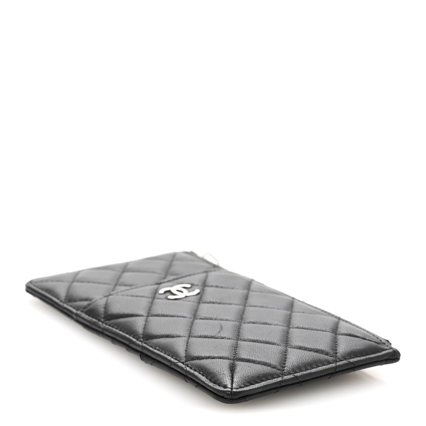 Lambskin Quilted Classic iPhone Pouch Black
