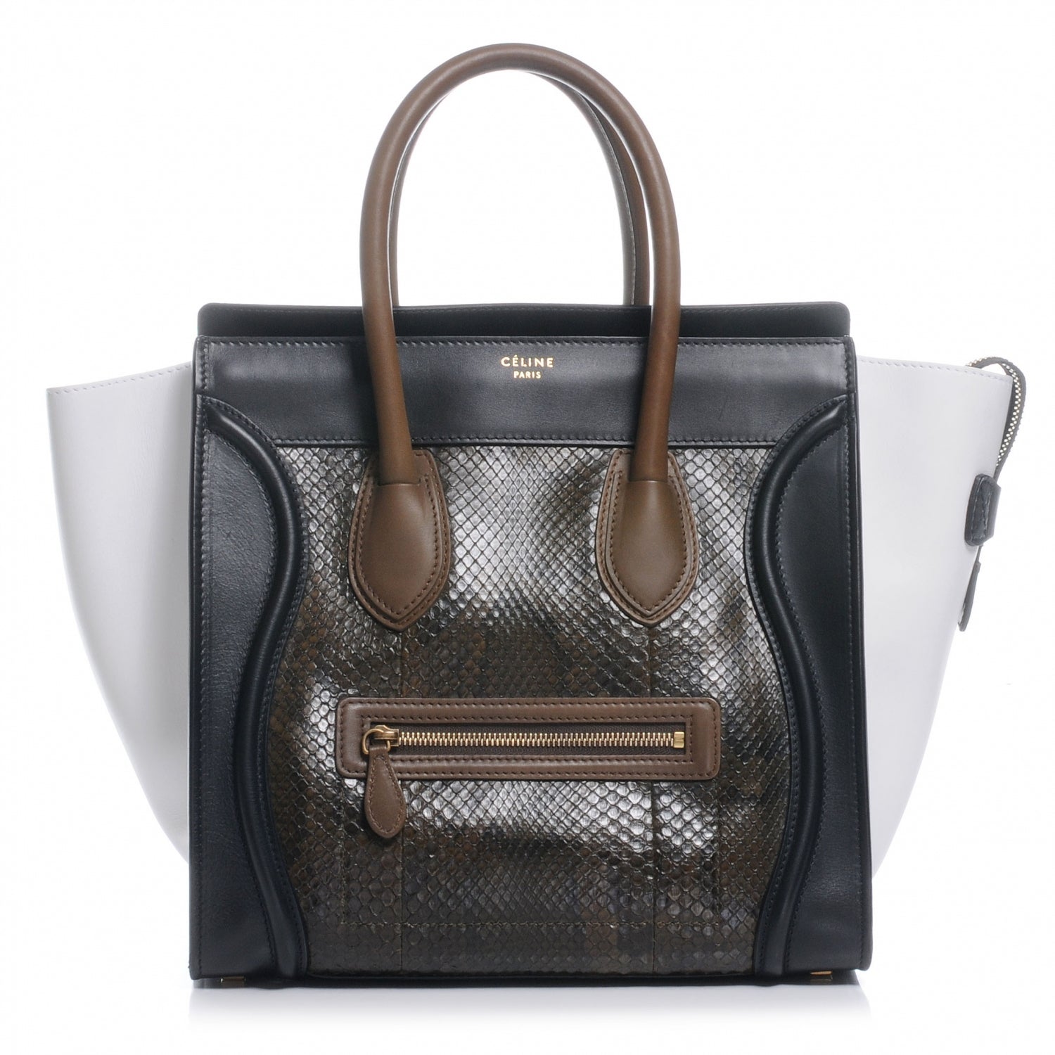 Celine Python Mini Tri-Color Luggage Green 1 of 10