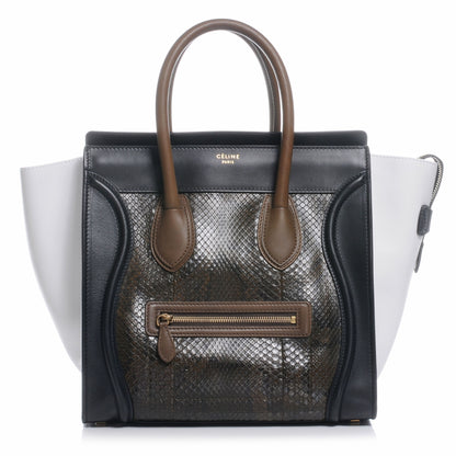 Celine Python Mini Tri-Color Luggage Green 1 of 10
