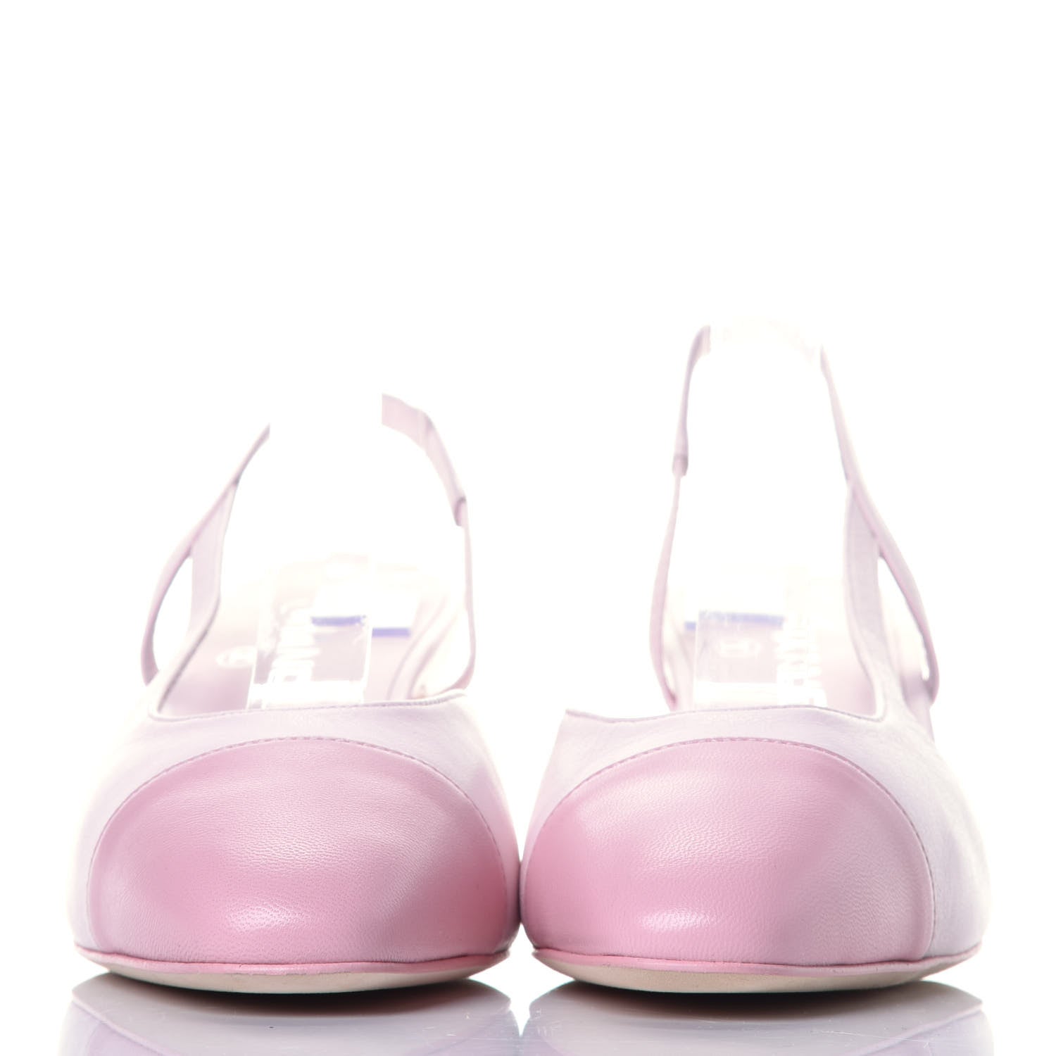 Chanel Lambskin Cap Toe CC Slingback Sandals 38 Pink 2 of 9