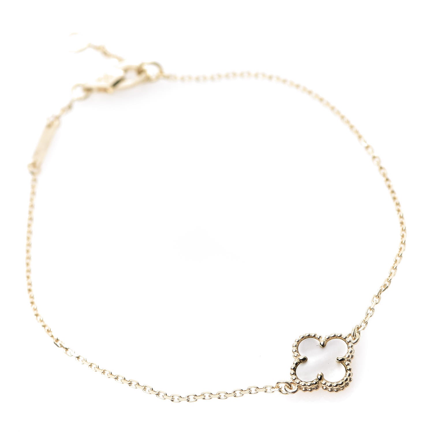 Van Cleef & Arpels 18K Yellow Gold Mother of Pearl Sweet Alhambra Bracelet 1 of 7