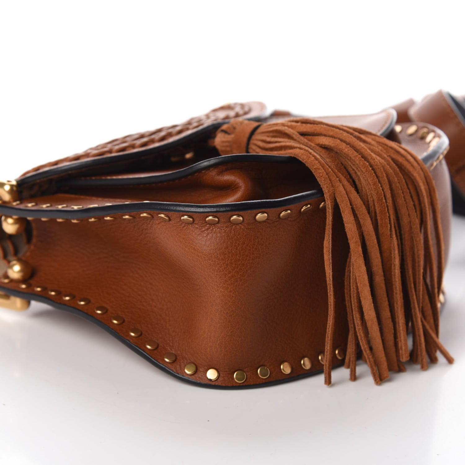 Chloe Calfskin Braided Mini Hudson Shoulder Bag Caramel 8 of 9