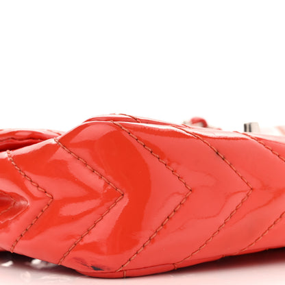 Chanel Patent Chevron Quilted Medium Single Flap Red 9 of 17