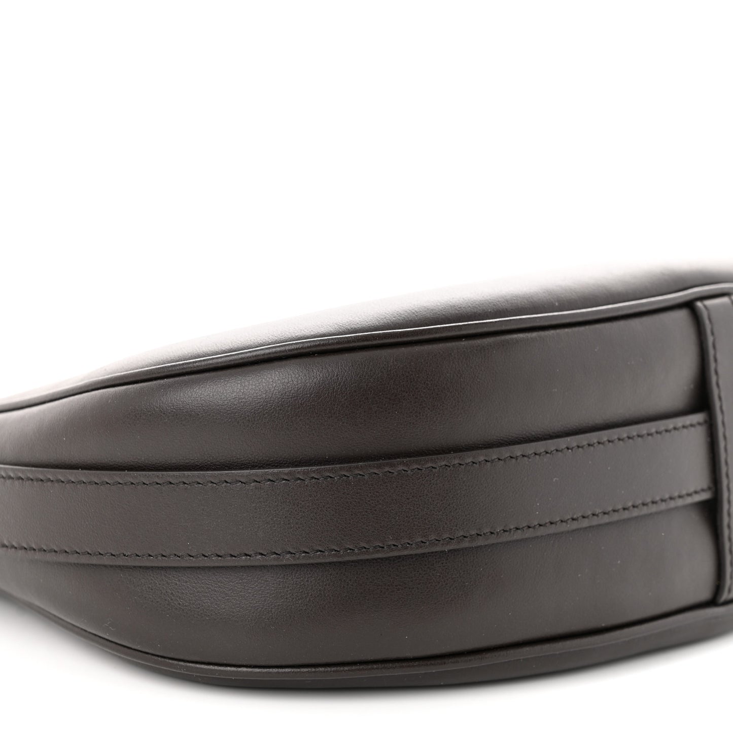 Smooth Calfskin Medium Strap Ava Shoulder Bag Dark Brown
