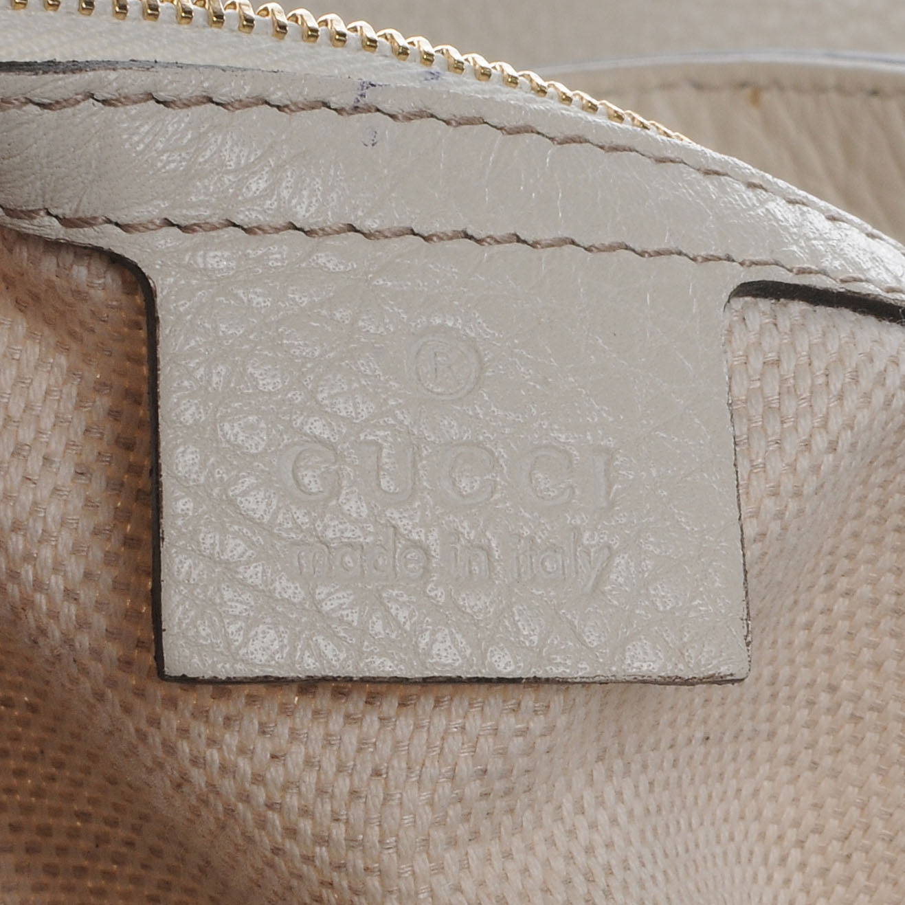 Gucci Pebbled Calfskin Large Soho Shoulder Bag Off White 7 of 10