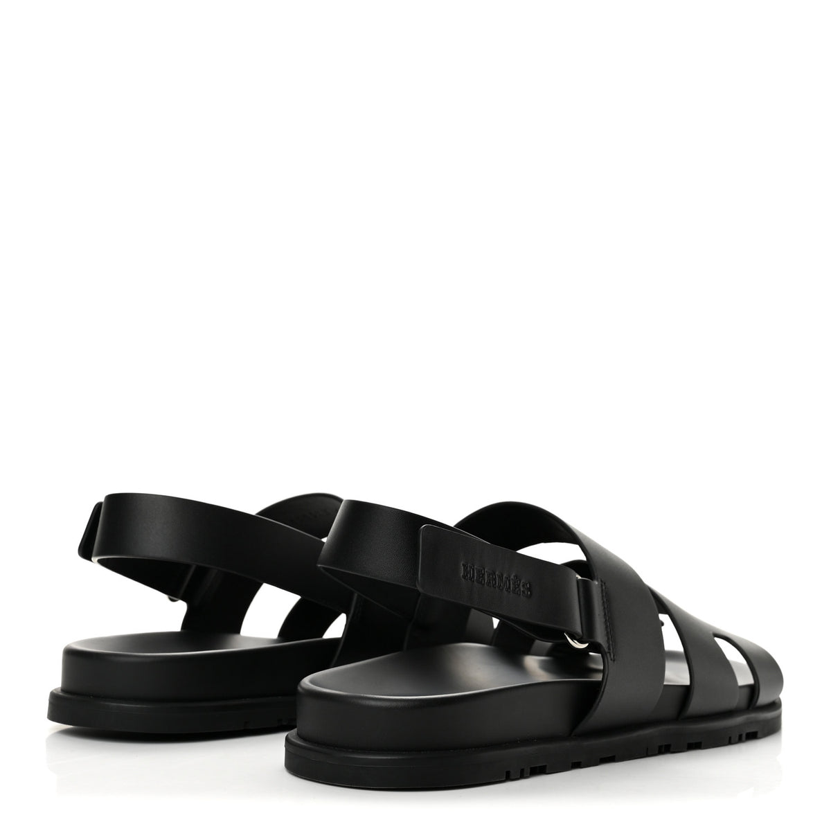Calfskin Mens Genius Sandals 44 Black