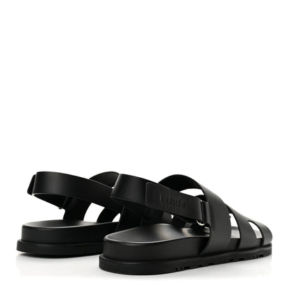 Hermes Calfskin Mens Genius Sandals 44 Black 5 of 11