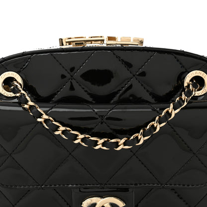 Chanel Patent Calfskin Quilted Mini Camera Case Black 8 of 11