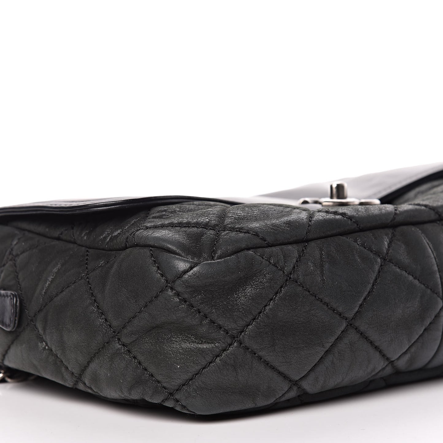 Iridescent Calfskin Medium In the Mix Flap Black