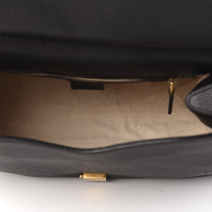 Gucci Calfskin Small GG Marmont Top Handle Bag Black 5 of 11